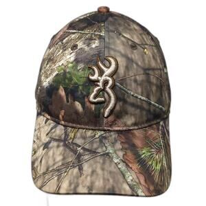 Browning Camouflage Baseball Cap Hunting Hat Brown Green Adjustable Strapback
